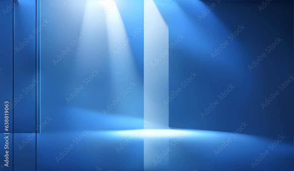 Photo of a blue background with a shining light emitting from it
