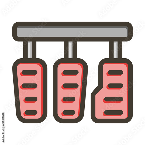 Pedals Vector Thick Line Filled Colors Icon Design