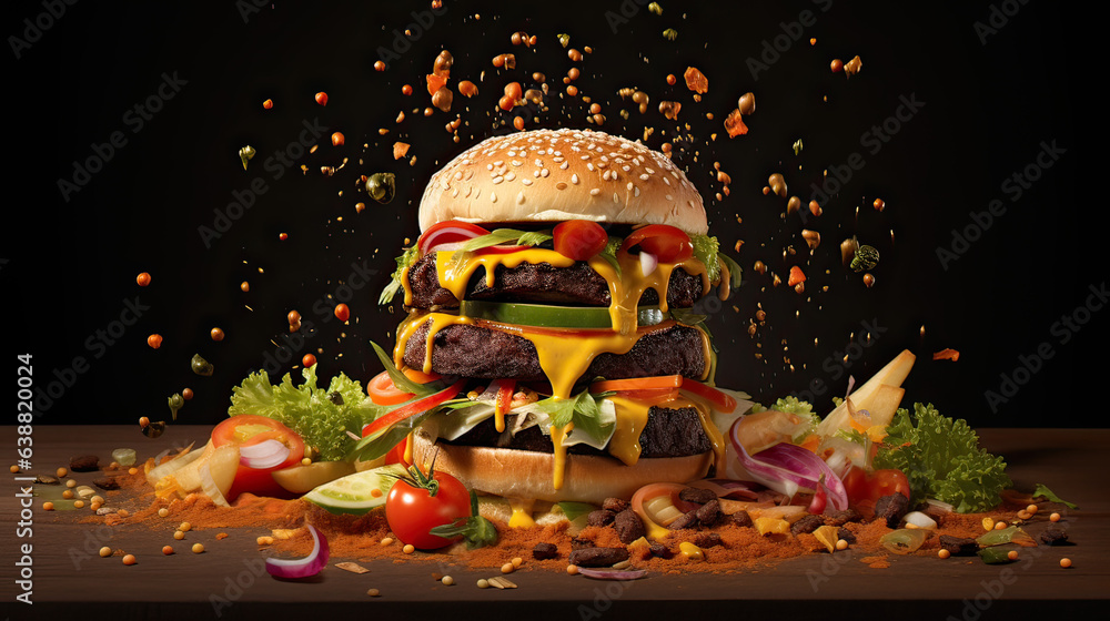 International Fusion, the fusion of flavors in modern fast food, combining elements from different culinary traditions to create unique dishes. AI generative International Fusion, the fusion of flavors in modern fast food, combining elements from different culinary traditions to create unique dishes. AI generative