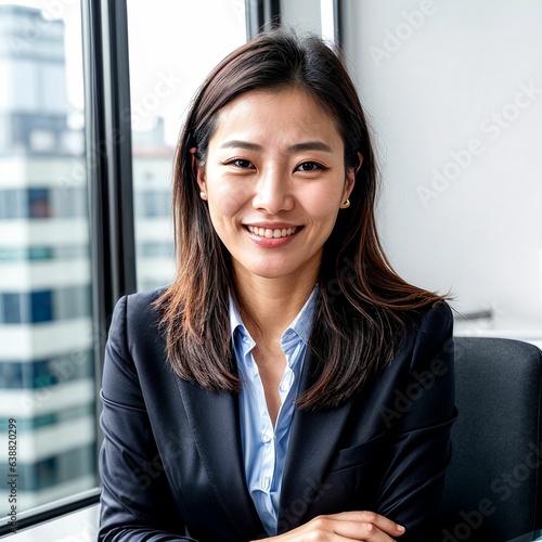 professional asian korean japanese chinese woman female nurse doctor in a virtual meeting talking and explaining using webcam in a zoom call