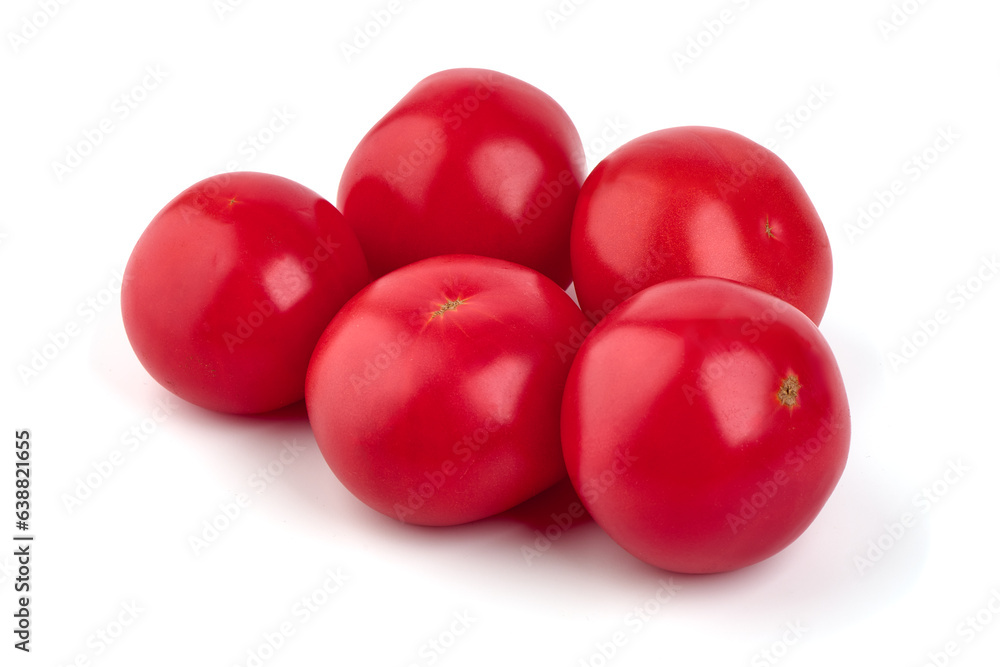 Tomato branch. Ripe fresh tomatoes, close-up, isolated on white background. Tomato branch. Ripe fresh tomatoes, close-up, isolated on white background.