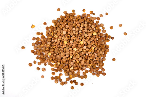 Healthy Homemade Roasted Lentil Snack, isolated on white background. photo