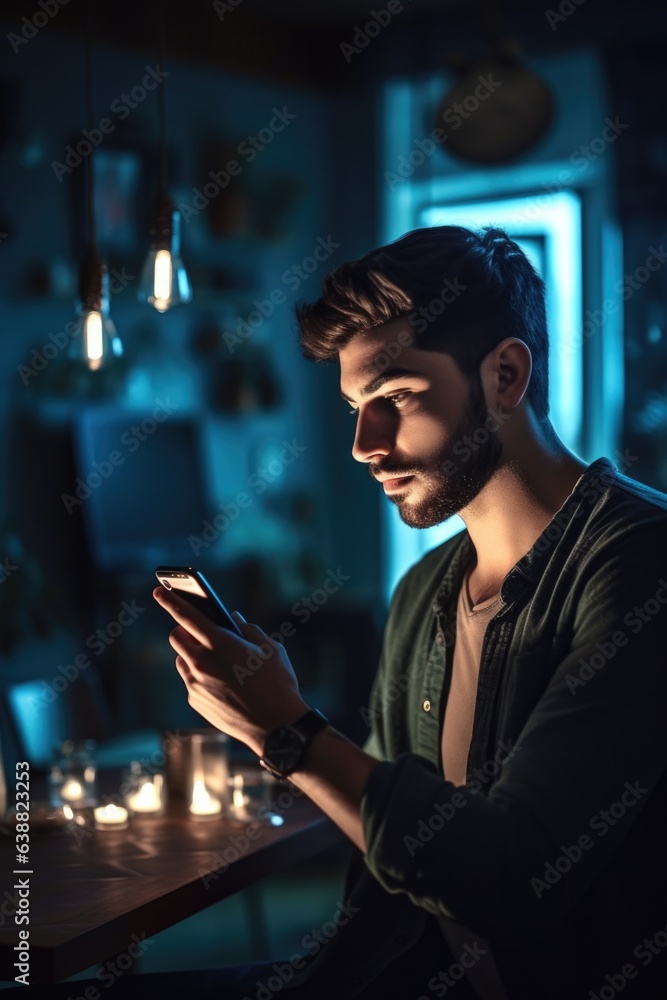 shot of a young man using his smartphone to control the lights in his home shot of a young man using his smartphone to control the lights in his home