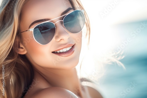 a cropped image of a gorgeous young woman wearing a bikini