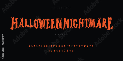 Halloween Font Alphabet  Typeface Horror Vector abc 