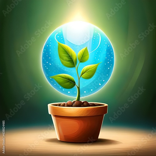 ai wordl and plant photo