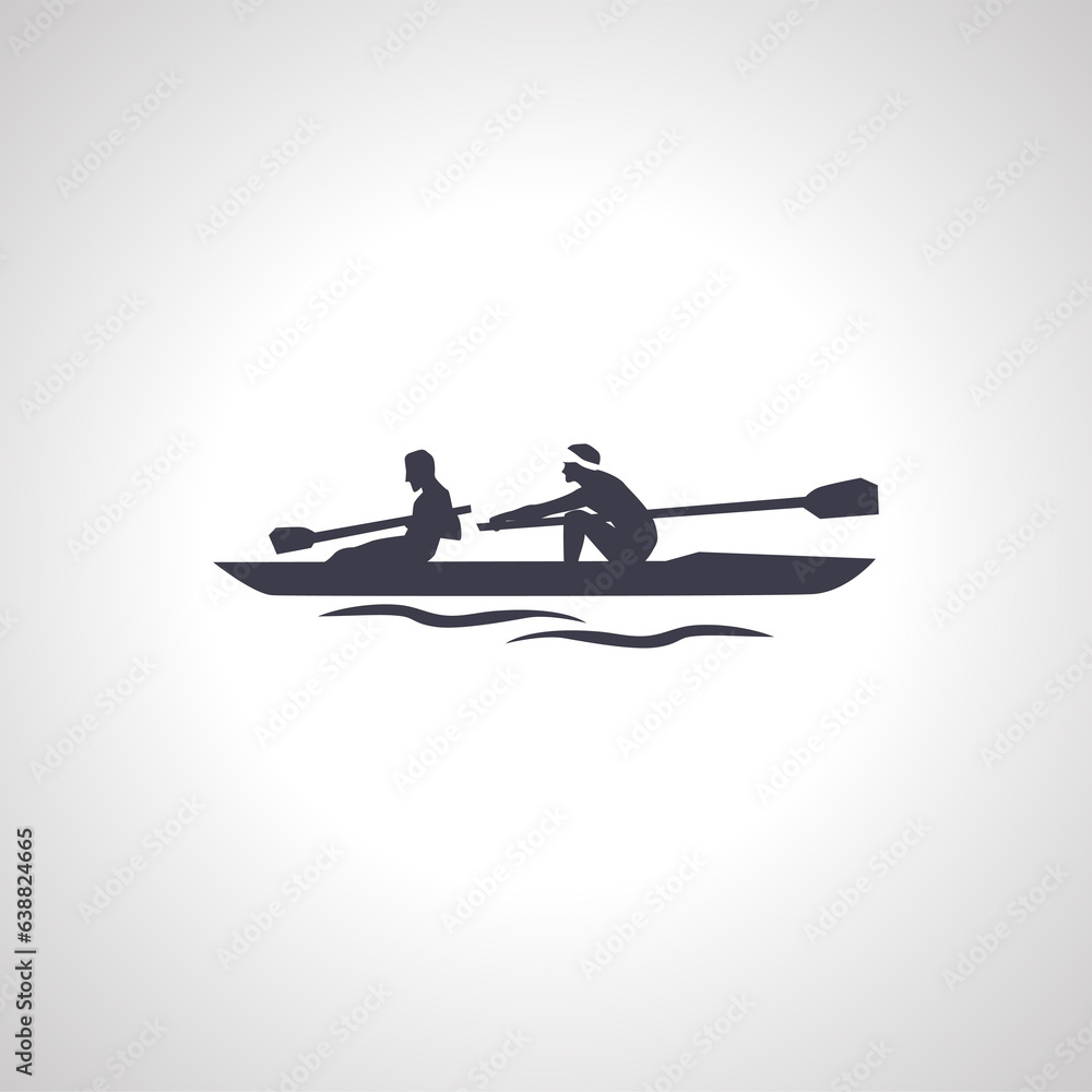 kayak icon. couple kayaking isolated icon