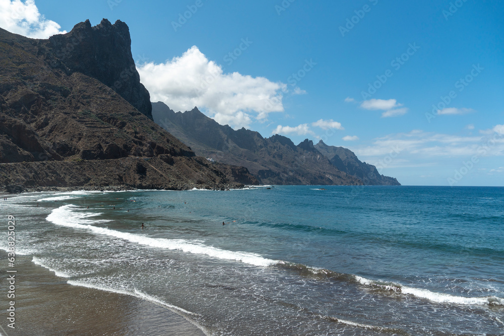 Roque de las Bodegas beach in Anaga mountains in the North of Tenerife Canary islands Spain