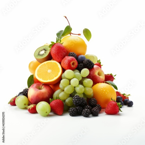 mix of a fresh fruits isolated on a white background