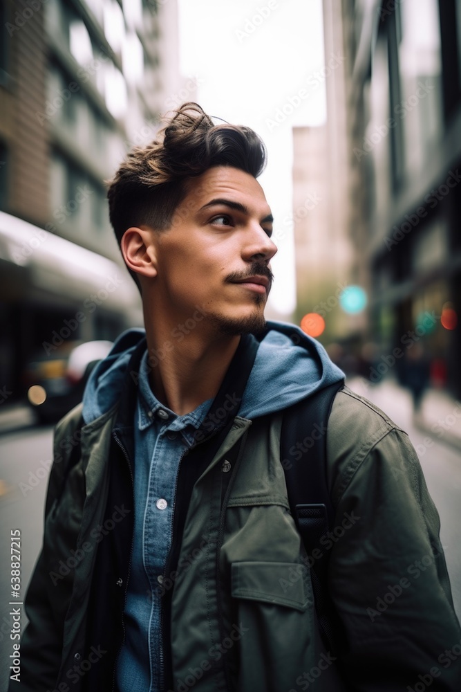 shot of a young man out for a walk in the city shot of a young man out for a walk in the city