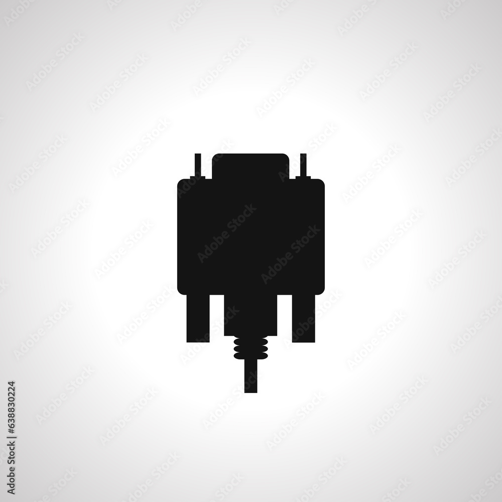 DVI cable, VGA screen plug icon. VGA cable icon DVI cable, VGA screen plug icon. VGA cable icon