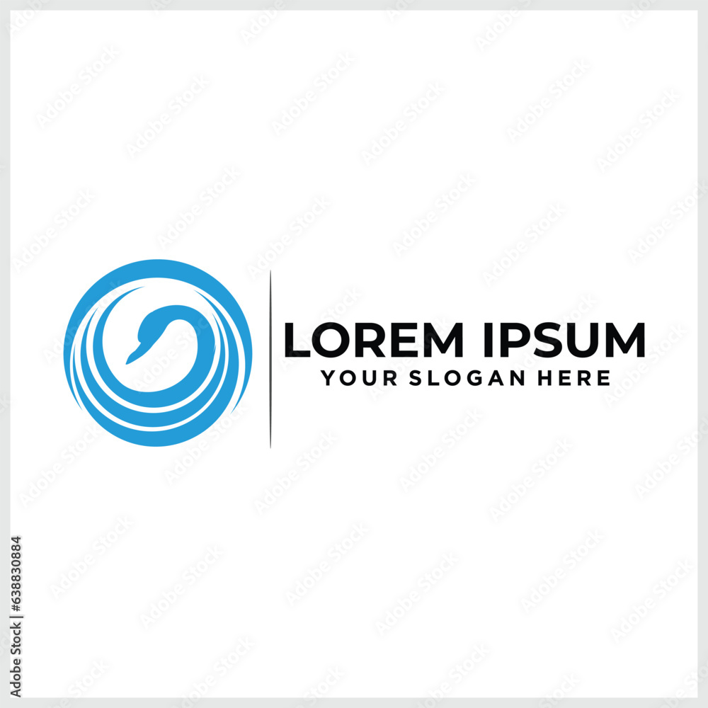 Modern Circle Circular Water Swan Duck Goose Globe World Monogram Logo Design Vector Modern Circle Circular Water Swan Duck Goose Globe World Monogram Logo Design Vector