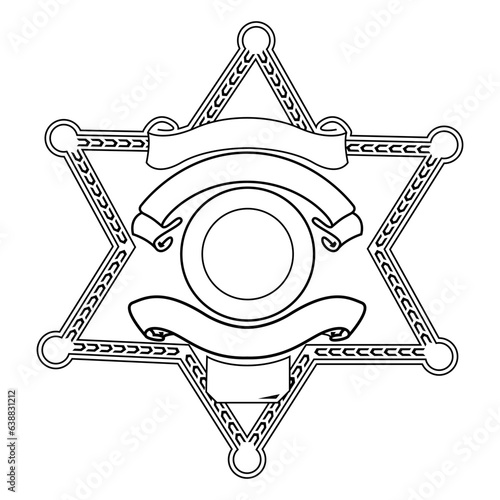 vector illustration of Security Police badge, Vector of sheriff badge		
