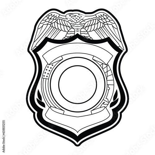 vector illustration of Security Police badge, Vector of sheriff badge		
