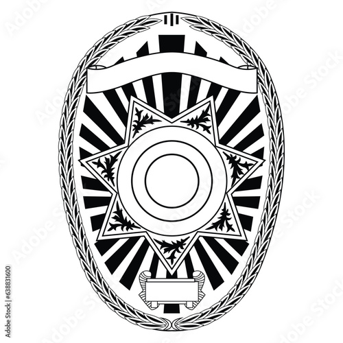 vector illustration of Security Police badge, Vector of sheriff badge		

