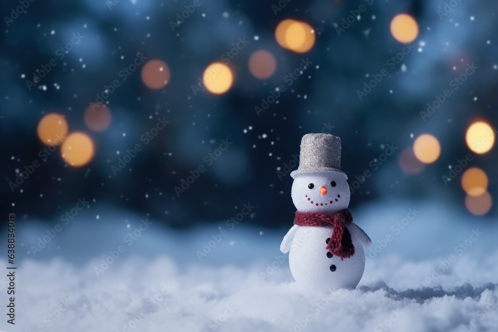 Cute winter snowman. Generate Ai