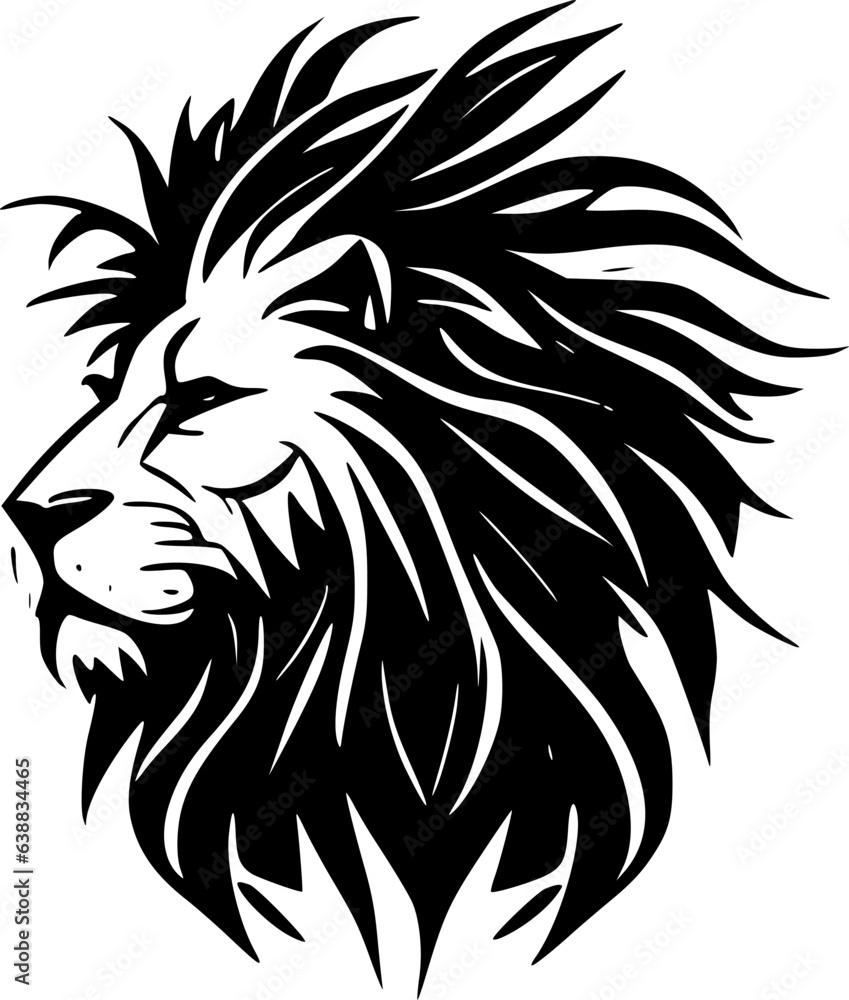 Lion - Black and White Isolated Icon - Vector illustration Lion - Black and White Isolated Icon - Vector illustration