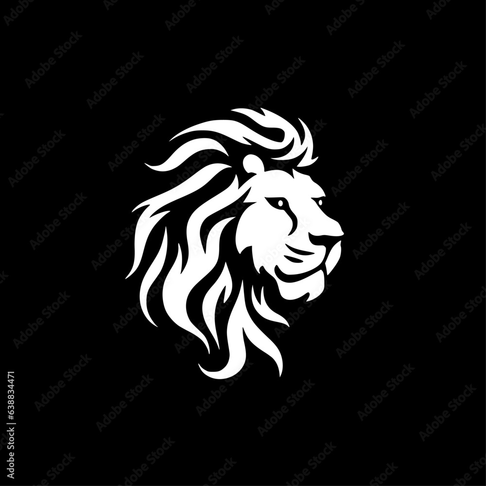Lion - Black and White Isolated Icon - Vector illustration Lion - Black and White Isolated Icon - Vector illustration