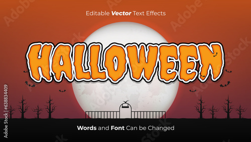 Editable Vector Halloween Text Effect in Cartoon Style