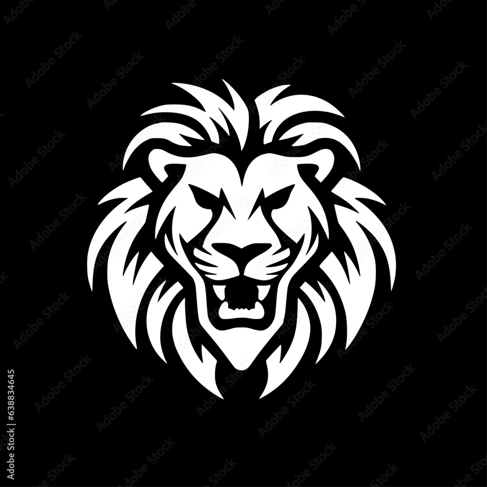 Lion - Black and White Isolated Icon - Vector illustration Lion - Black and White Isolated Icon - Vector illustration