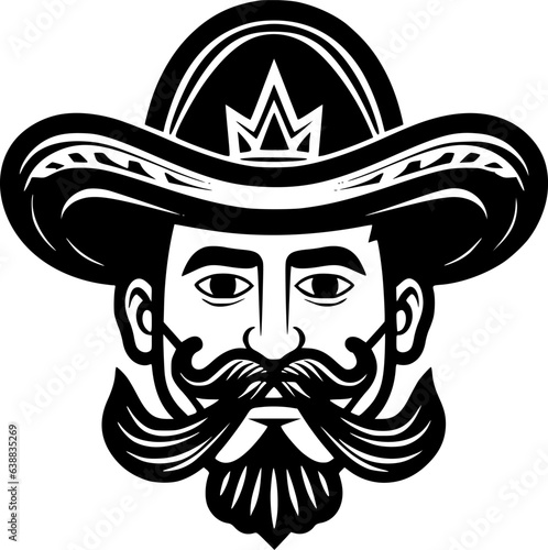 Mexican - Black and White Isolated Icon - Vector illustration