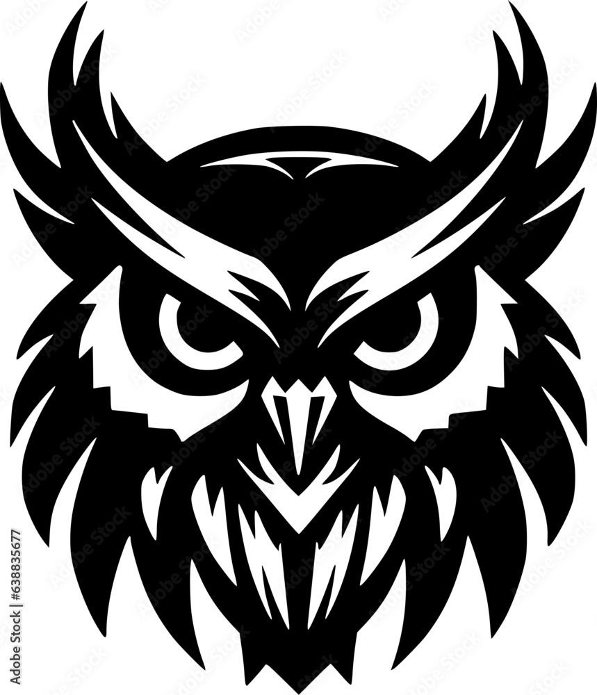Owl - Black and White Isolated Icon - Vector illustration Owl - Black and White Isolated Icon - Vector illustration
