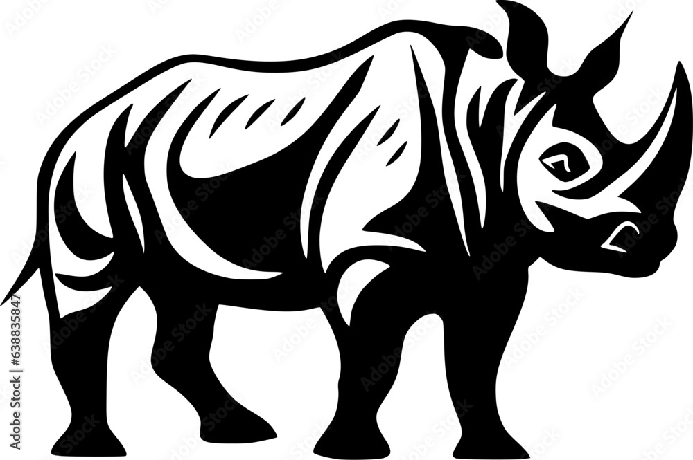 Rhinoceros | Minimalist and Simple Silhouette - Vector illustration