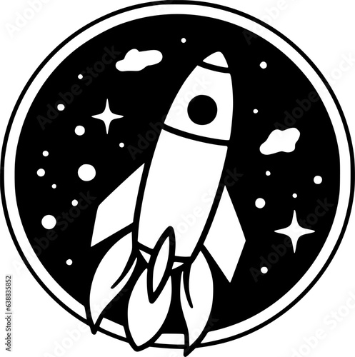 Rocket | Minimalist and Simple Silhouette - Vector illustration