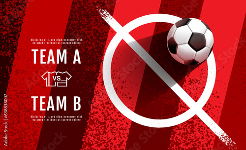 Soccer Template design , Football banner, Sport layout design, Red Theme, vector