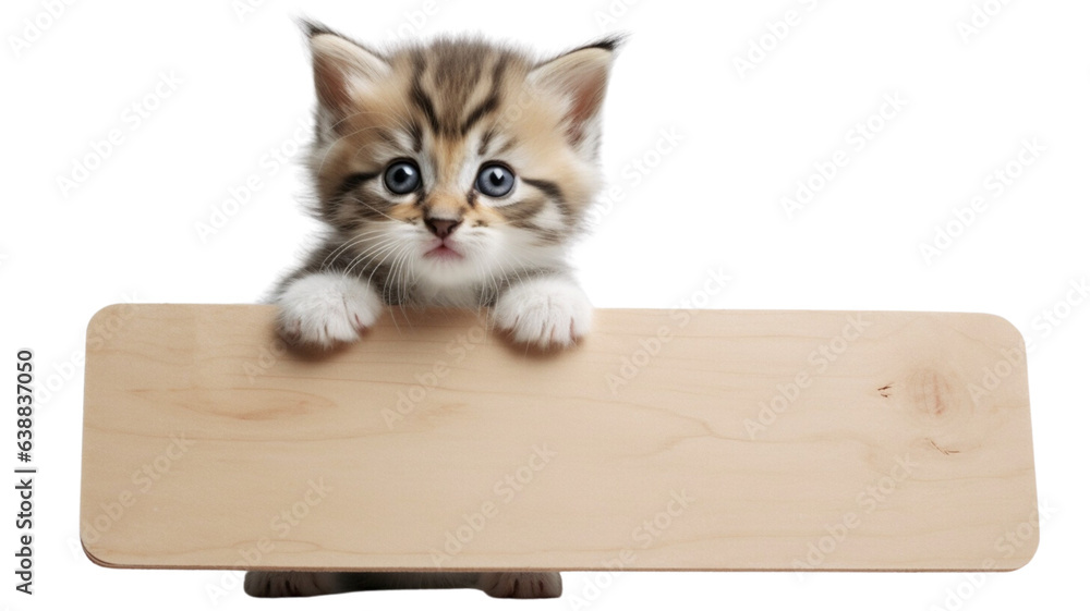A cat holding a placard Generative AI A cat holding a placard Generative AI