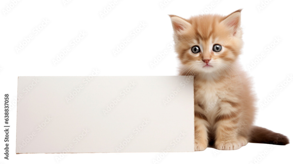 A cat holding a placard Generative AI