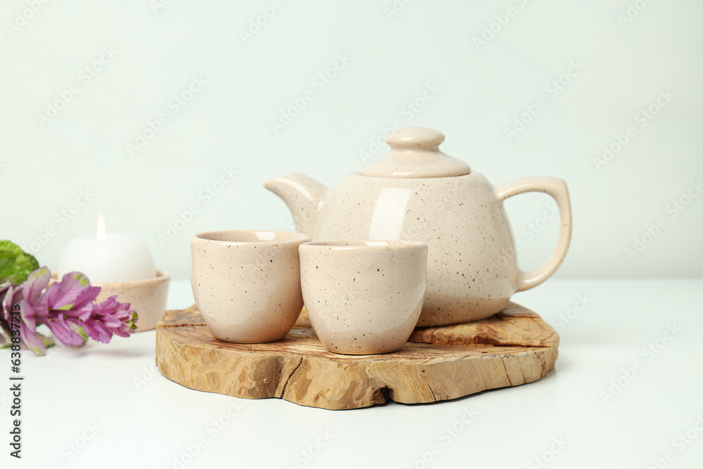 Cozy and tasty hot drink concept - asian tea