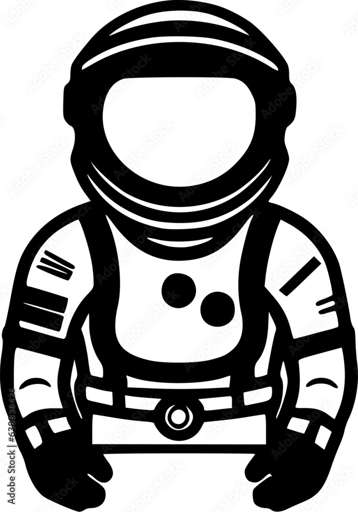 Astronaut | Black and White Vector illustration