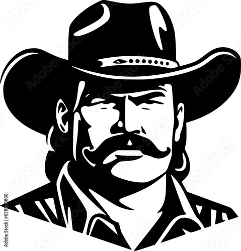 Cowboy | Black and White Vector illustration