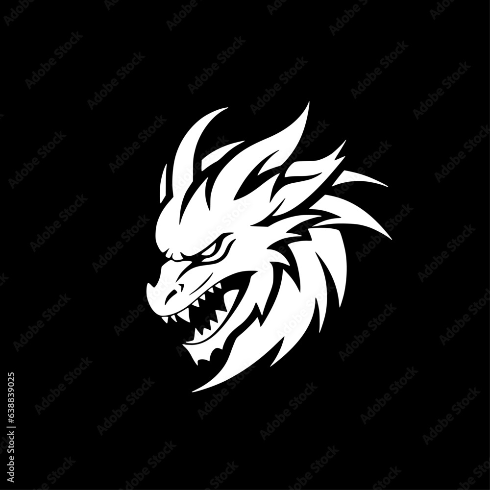 Dragon - Minimalist and Flat Logo - Vector illustration Dragon - Minimalist and Flat Logo - Vector illustration