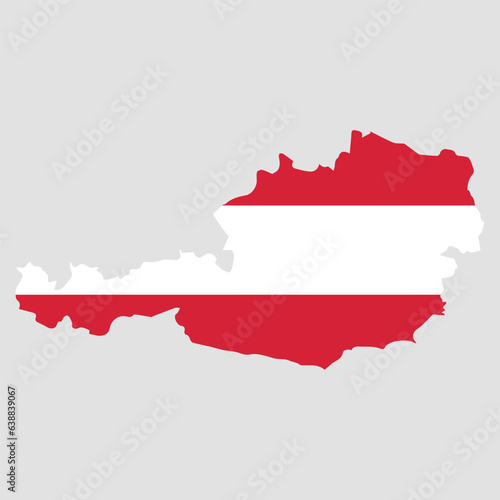 Austria. Map and flag