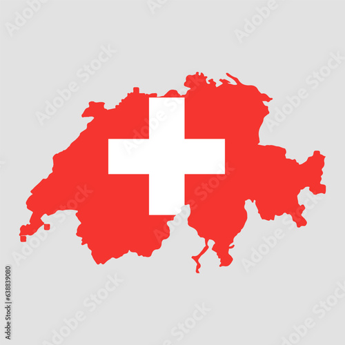  Switzerland. Map and flag