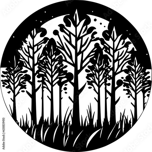 Forest | Minimalist and Simple Silhouette - Vector illustration