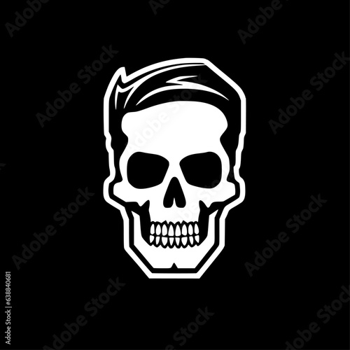 Skull - Black and White Isolated Icon - Vector illustration