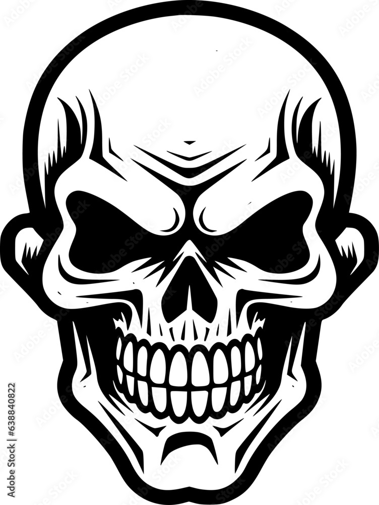 Fototapeta premium Skull | Black and White Vector illustration