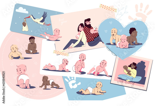 Baby Drawing Collage Composition