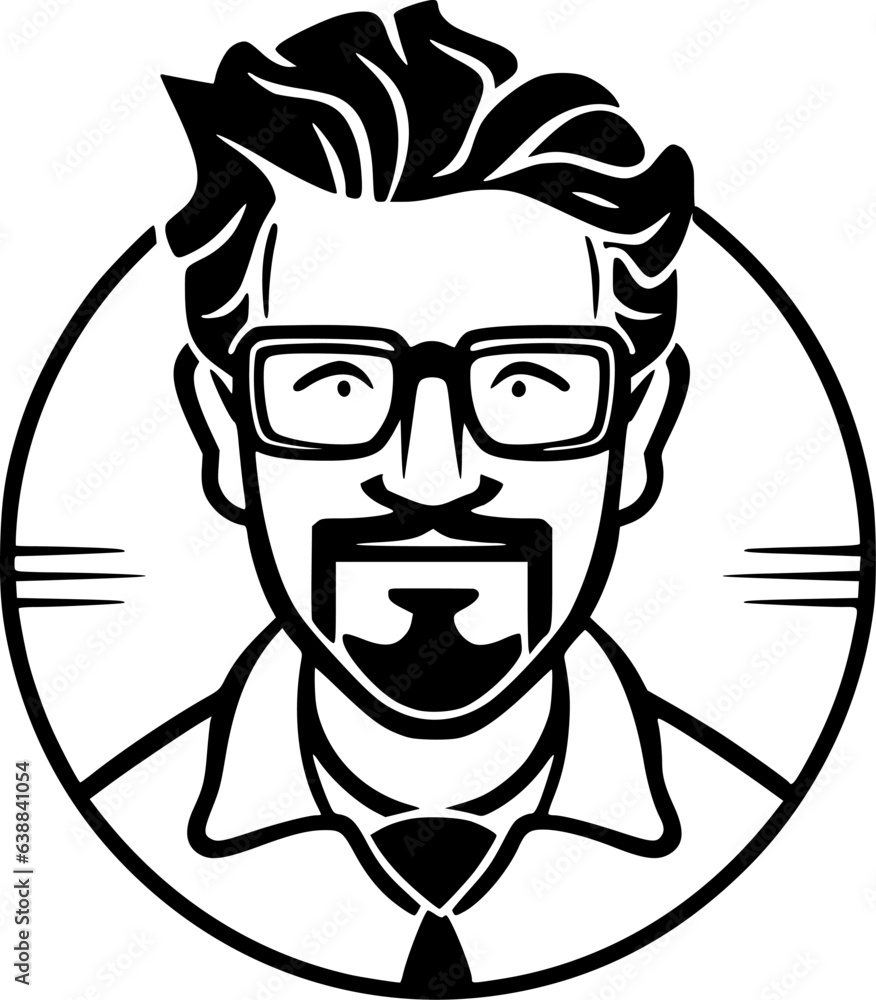 Teacher | Black and White Vector illustration Teacher | Black and White Vector illustration