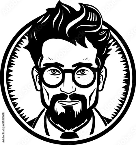 Teacher - Black and White Isolated Icon - Vector illustration