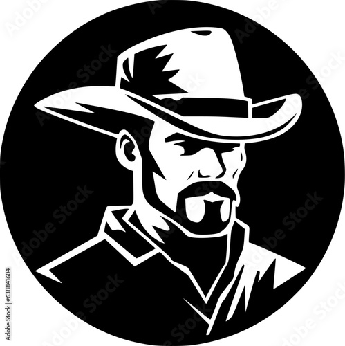 Western - Black and White Isolated Icon - Vector illustration