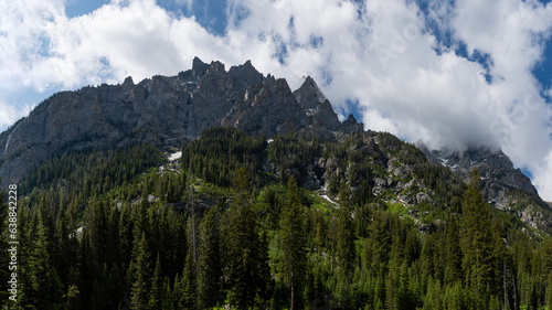 Mountain Views in Cascade Canyon of the Teton Crest Trail in Summer