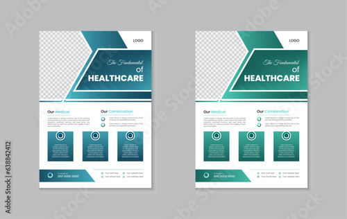 Corporate Medical Social Media Post Template. Modern Banner Design with Blue and Green Color Suitable for Social Media, Websites, Flyers, and Banners. 
 photo