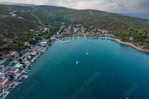 Drone view of Balikliova, Urla / Izmir. photo