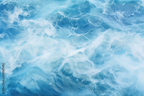Top view of blue frothy sea surface