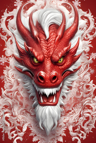 New year red dragon