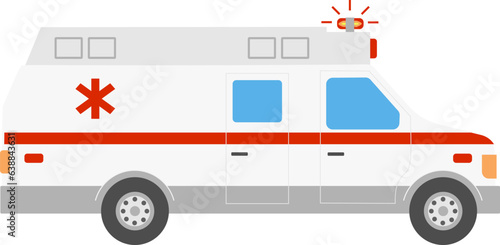 Vector illustration of ambulance car isolated on white background